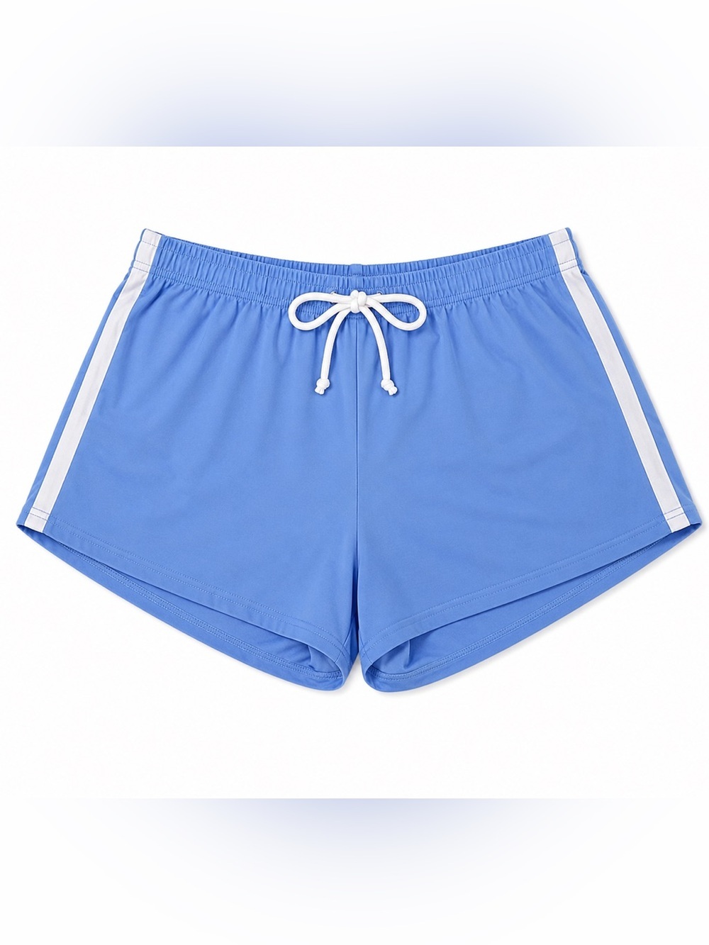Light Blue Women's Athletic Shorts with Side Stripe